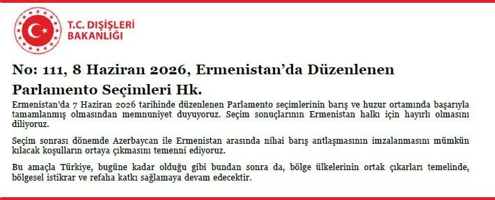 Здание МИД Турции в Анкаре, флаги Турции и Армении, парламентские выборы в Армении 2021 года, реакция из Алаверди